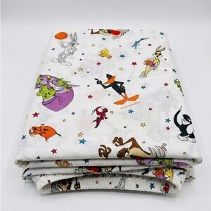 Vintage 1996 Space Jam Looney Tunes Twin Fitted Sheet Bibb Company Bugs Bunny